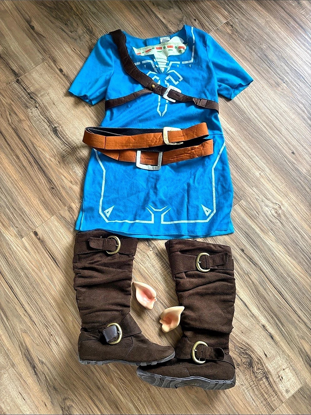 Nintendo The Legend of Zelda costume Blue & Brown Costume Like New